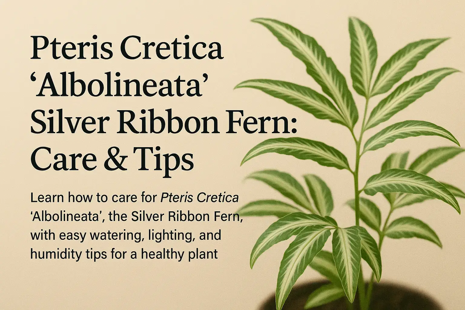 Pteris Cretica Albolineata Silver Ribbon Fern: Care & Tips