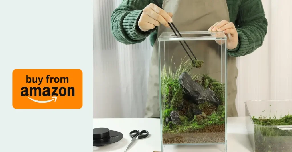 desktop glass plant terrarium with grow light