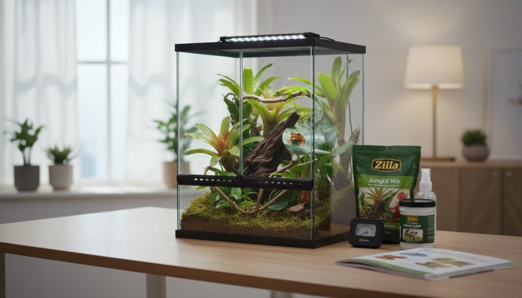 Zilla 11 Gallon Glass Tropical Vertical Habitat Starter Kit for Small Tree Dwelling Reptiles & Amphibians Review for Beginners zilla 11 gallon glass tropical
